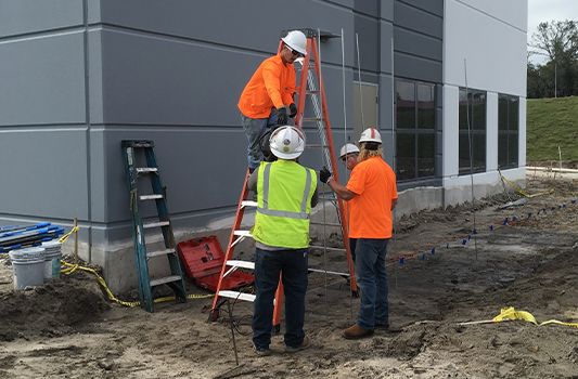 A crew of workers