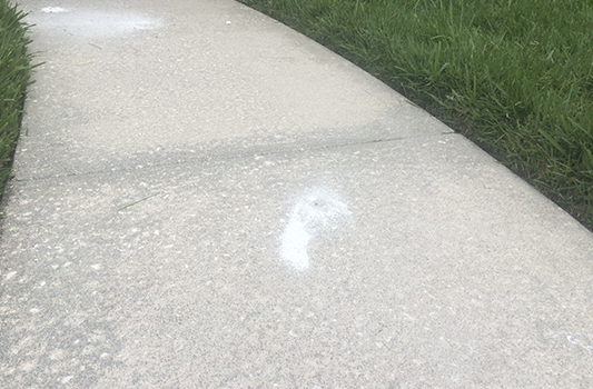 Repaired sidewalk