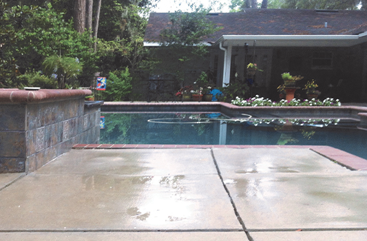 Pool deck after being repaired