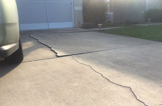 cracked driveway